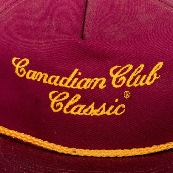 Canadian Club Classic Cap VTG Snapback Hat Gold Rope Trucker Burgundy - Picture 2 of 9